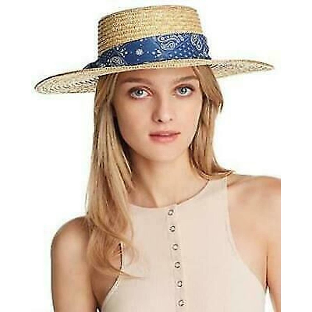 August Hat Company Paisley-Trim Band Boater Hats